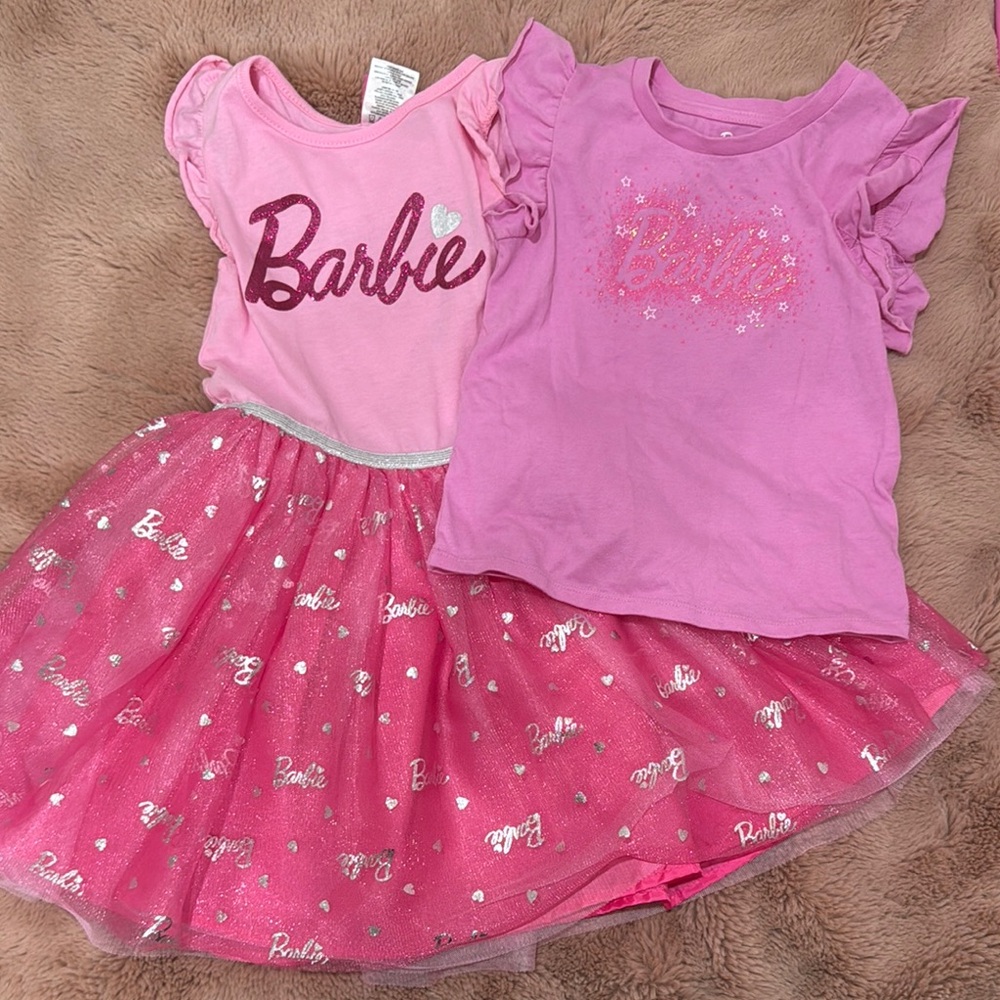 Barbie Pink T-Shirts and Skirt Set